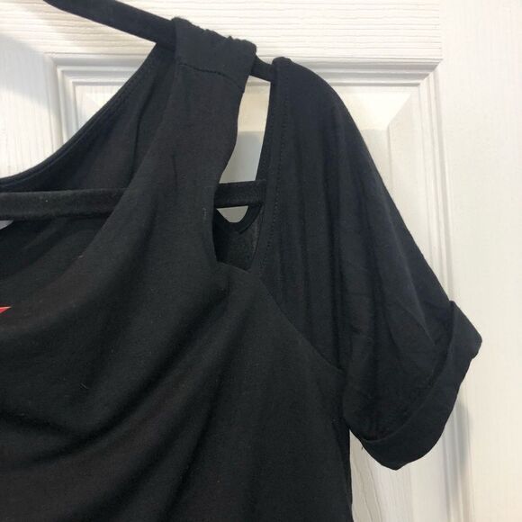 NWT Bailey 44 Evereve black short sleeve cutout shoulder dress, size medium - Picture 7 of 16